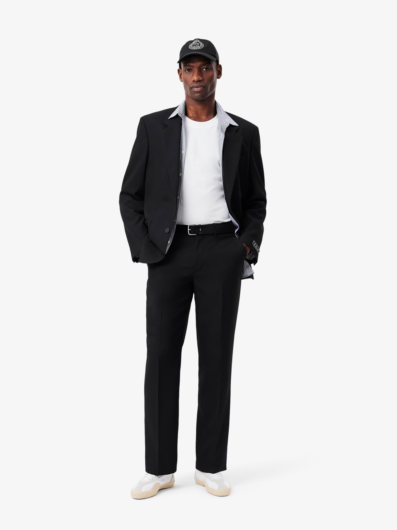 LACOSTE Smooth Leather Belt Black