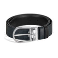 Montblanc reversible belt Horseshoe 35 mm Sartorial leather tweed blue 198572