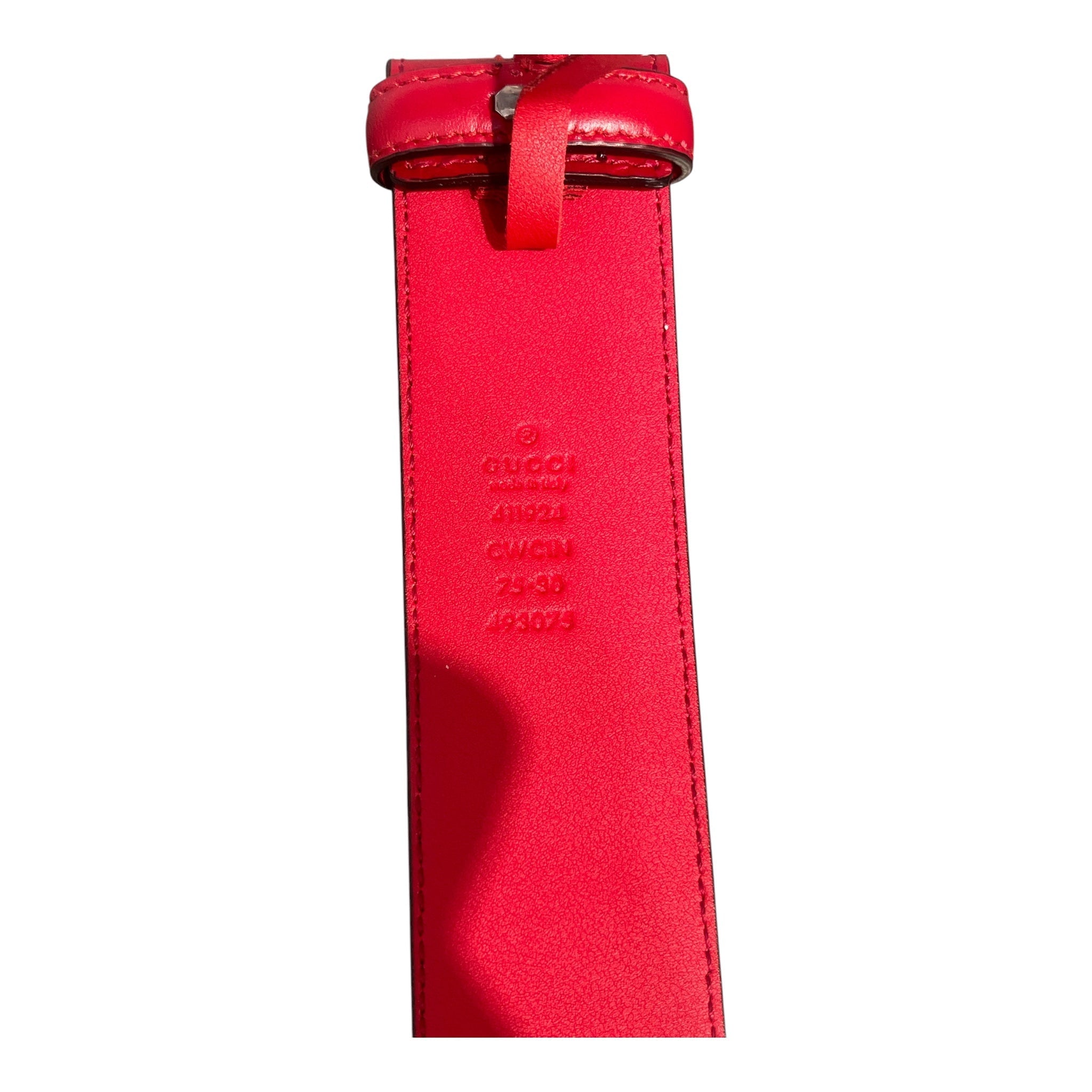 GUCCI/Belt/Leather/RED/M's/RED MONOGRAM BELT