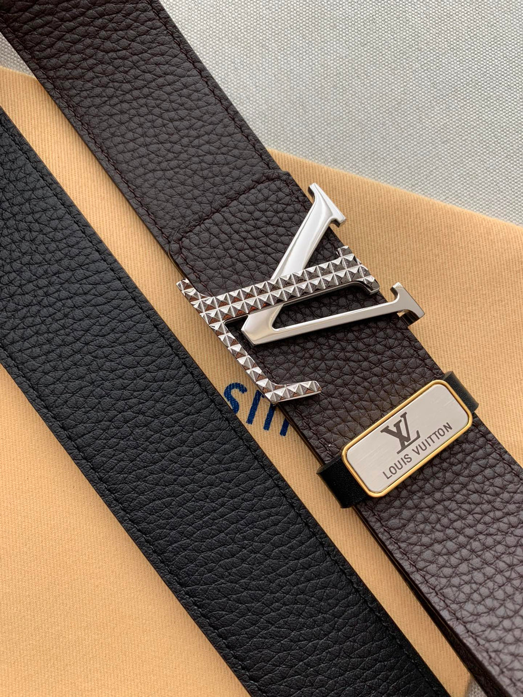 LOUIS VUITTON LV 25S BELT 38 MM IN DARK BROWN CALFSKIN 593213