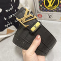 LOUIS VUITTON LV 25S BELT 38 MM IN BLACK CALFSKIN 593268