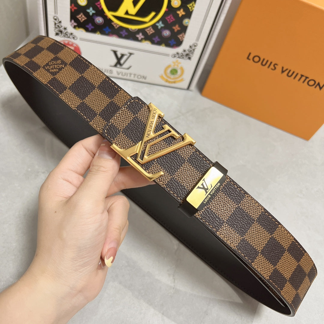 LOUIS VUITTON LV 25S BELT 38 MM IN BROWN CALFSKIN 593202