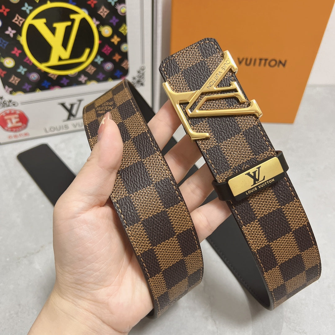 LOUIS VUITTON LV 25S BELT 38 MM IN BROWN CALFSKIN 593202