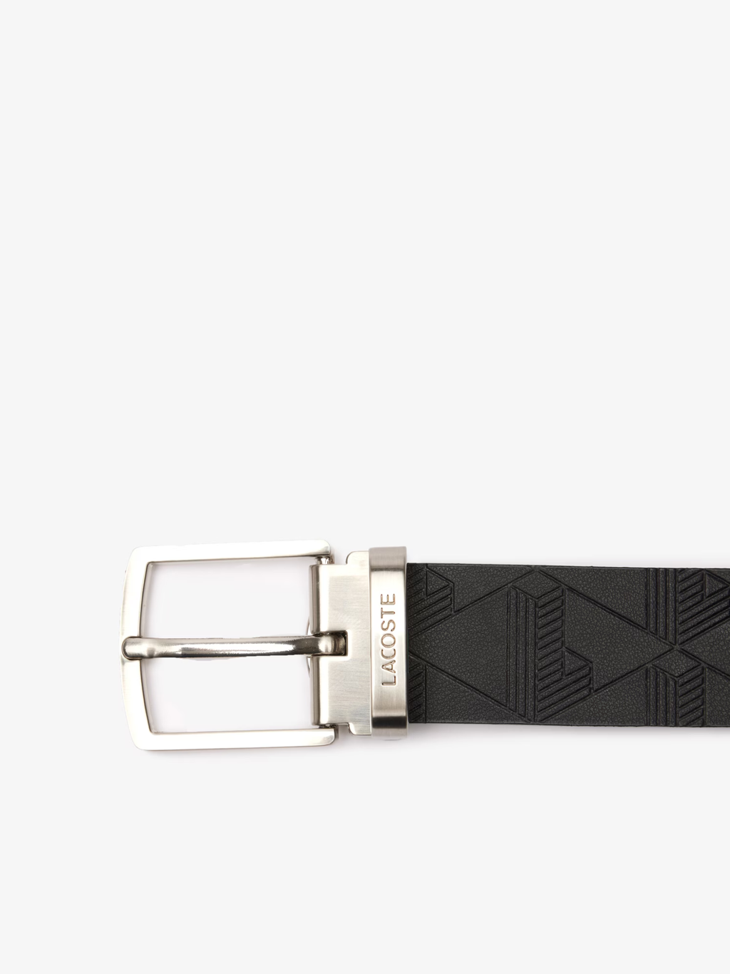 LACOSTE Smooth Leather Belt and 2 Buckle Gift Set Black