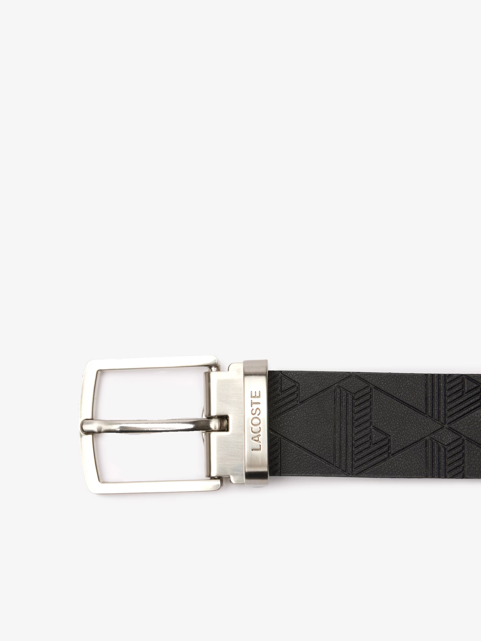LACOSTE Smooth Leather Belt and 2 Buckle Gift Set Black