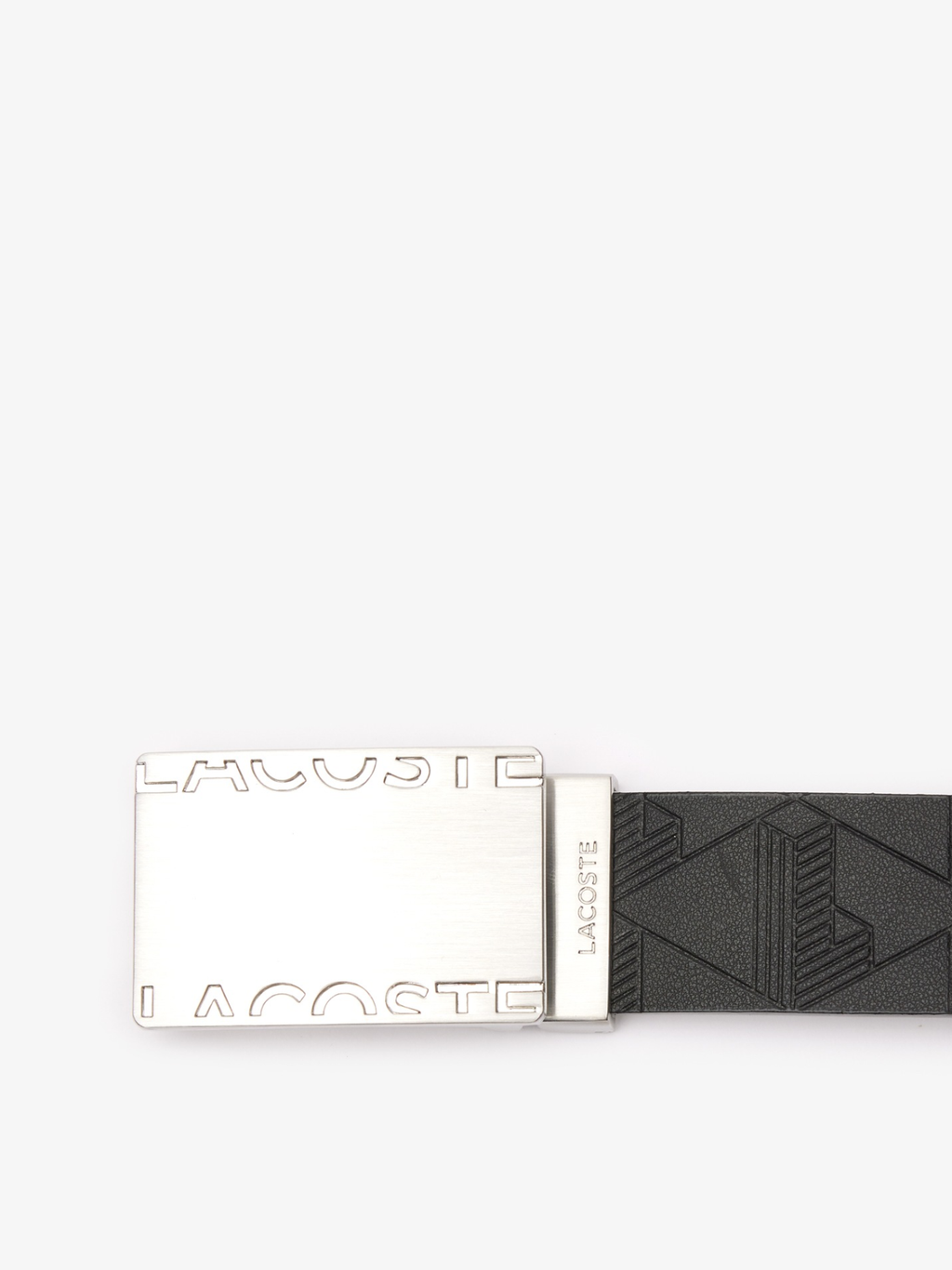 LACOSTE Smooth Leather Belt and 2 Buckle Gift Set Black