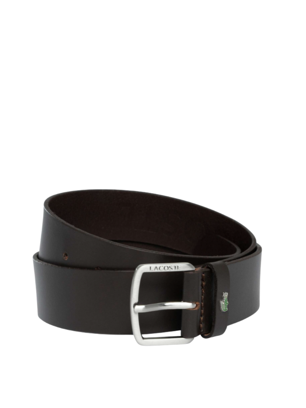 LACOSTE Smooth Leather Belt Dark Brown