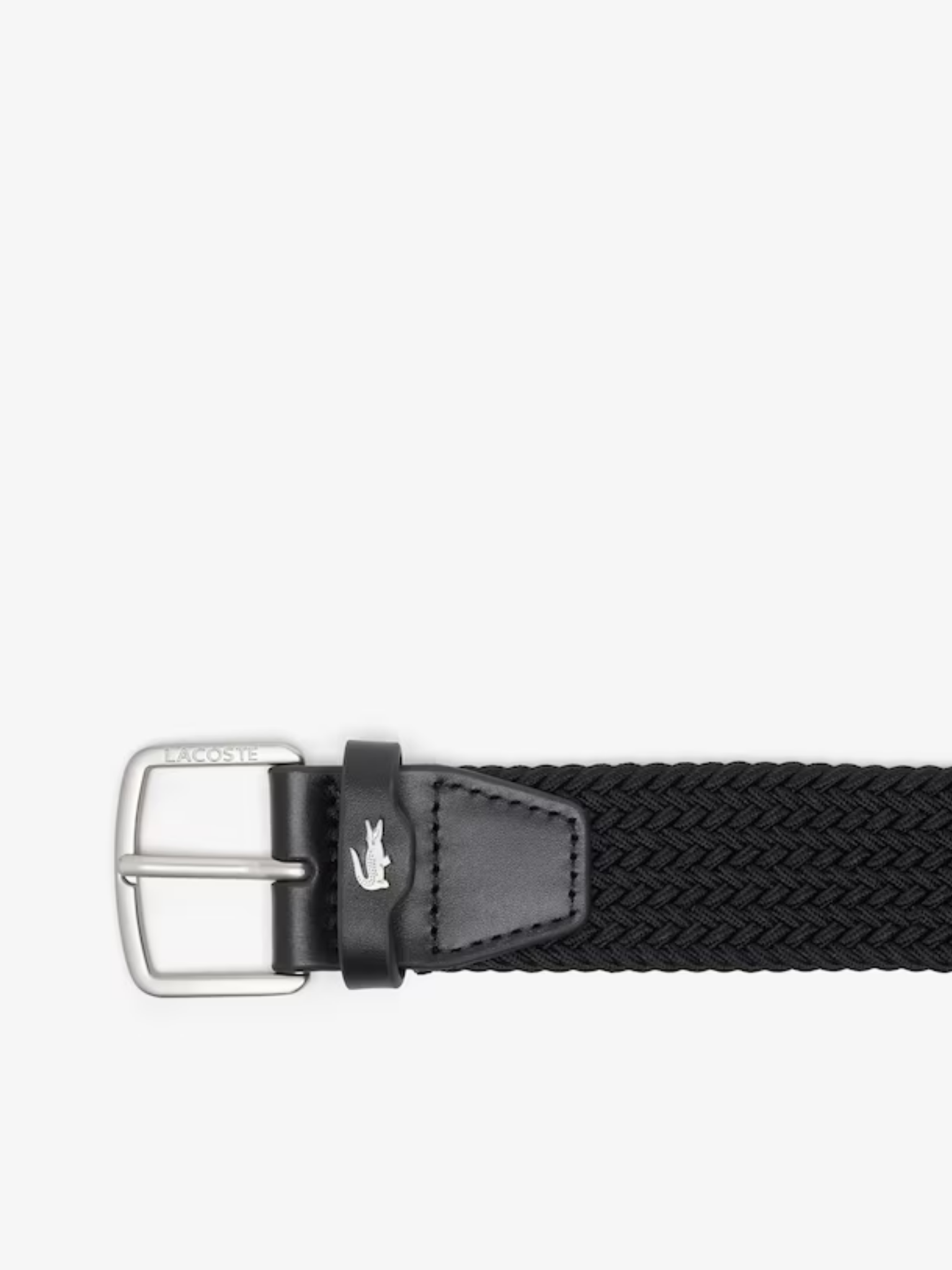 LACOSTE Stretch Canvas Strap Belt Black