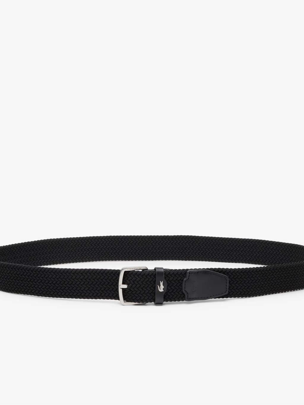 LACOSTE Stretch Canvas Strap Belt Black