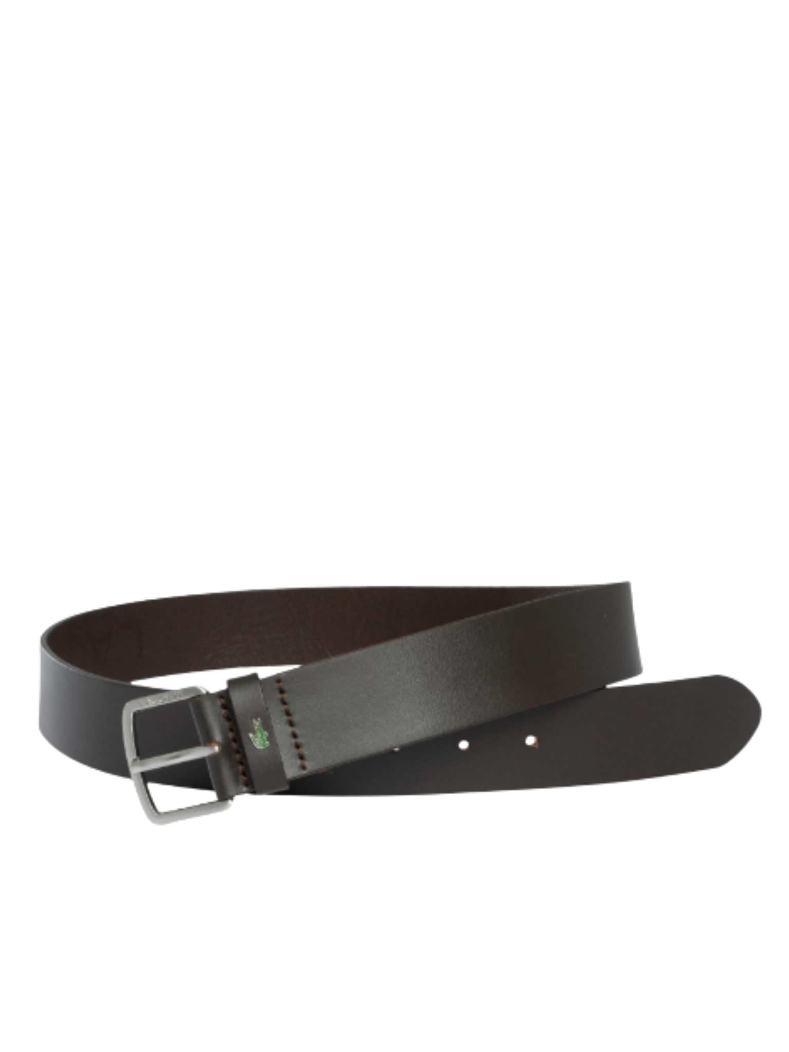 LACOSTE Smooth Leather Belt Dark Brown