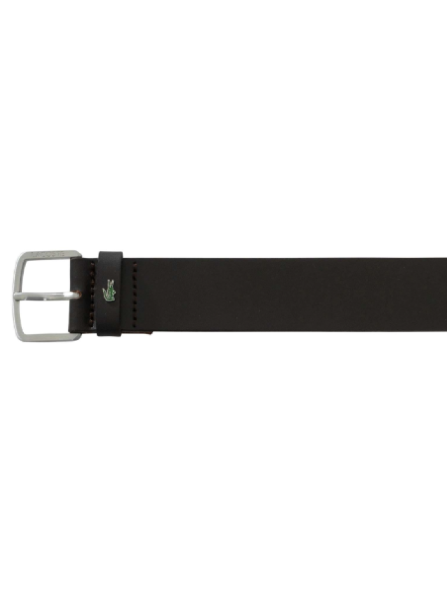 LACOSTE Smooth Leather Belt Dark Brown
