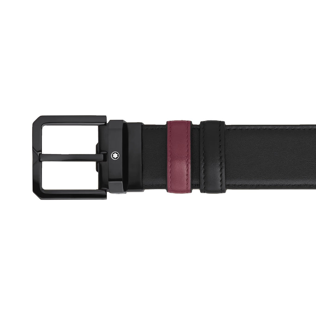 Montblanc reversible belt 35 mm black/cassis leather 199651