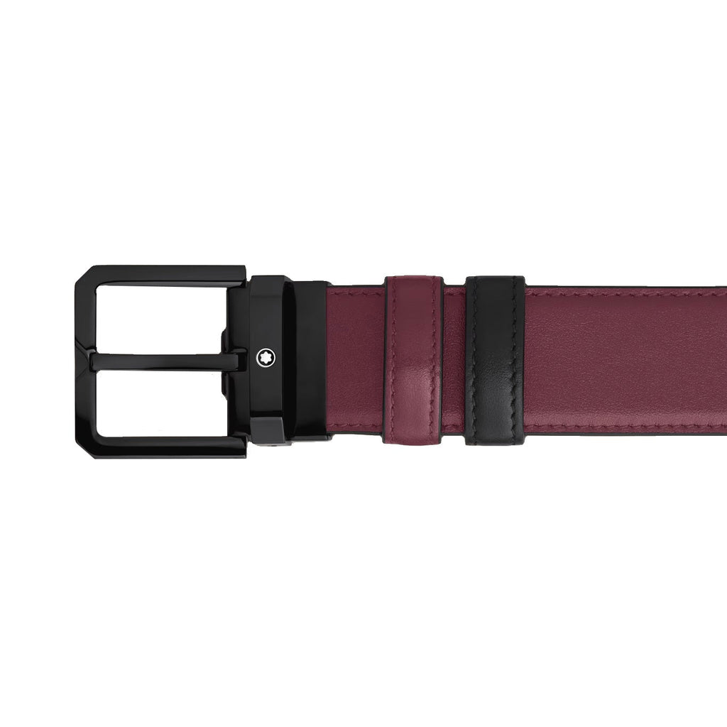 Montblanc reversible belt 35 mm black/cassis leather 199651