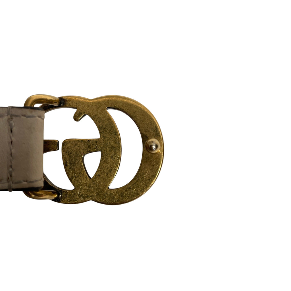 GUCCI/Belt/Leather/CRM/L's/GOLD GG BELT