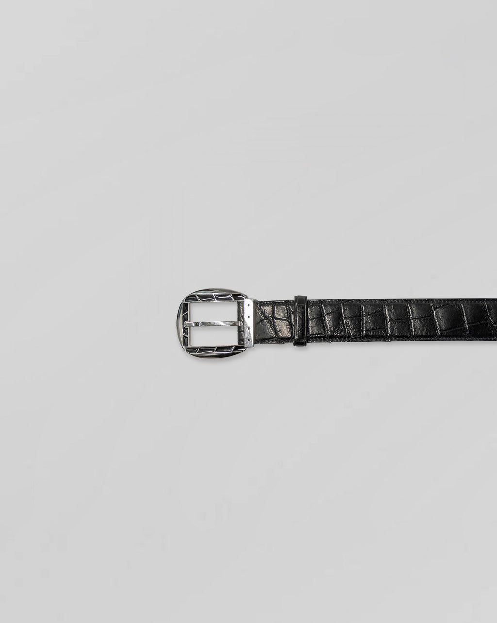 Stefano Ricci Crocodile Leather Belt Silver Buckle