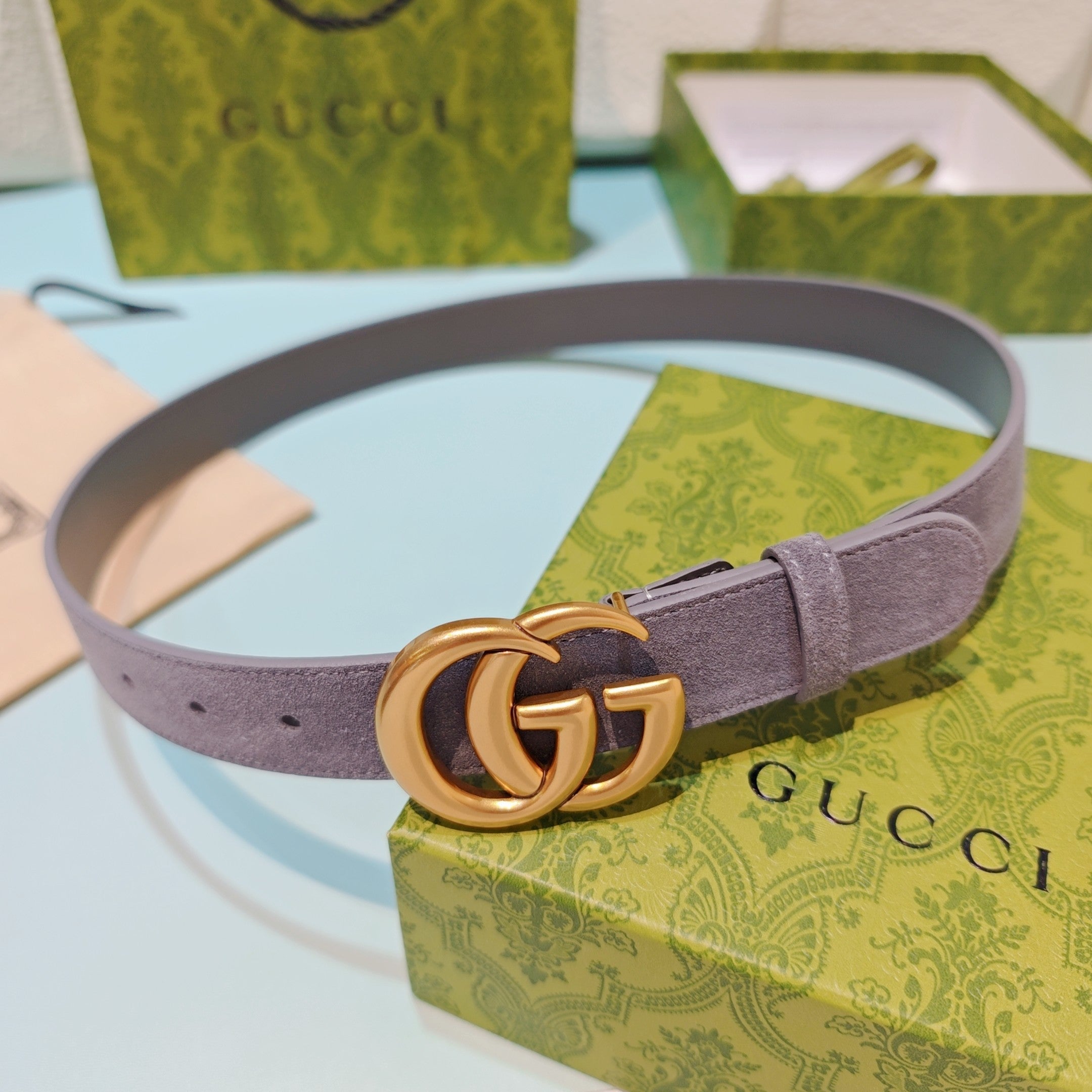 GG Marmont Belt 3cm Suede Leather GHW 212490