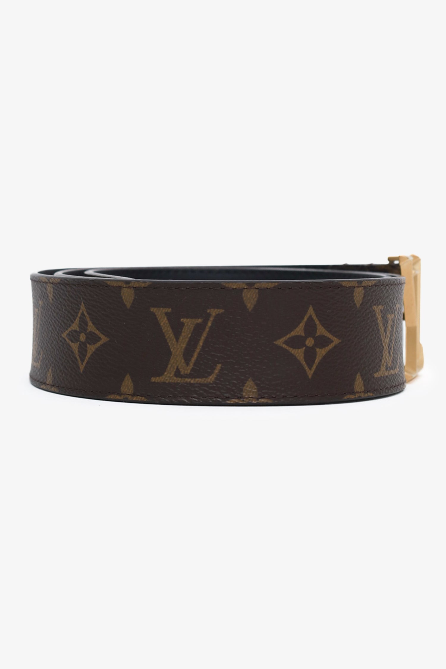 Louis Vuitton Monogram Leather LV Initiales Belt Size 95