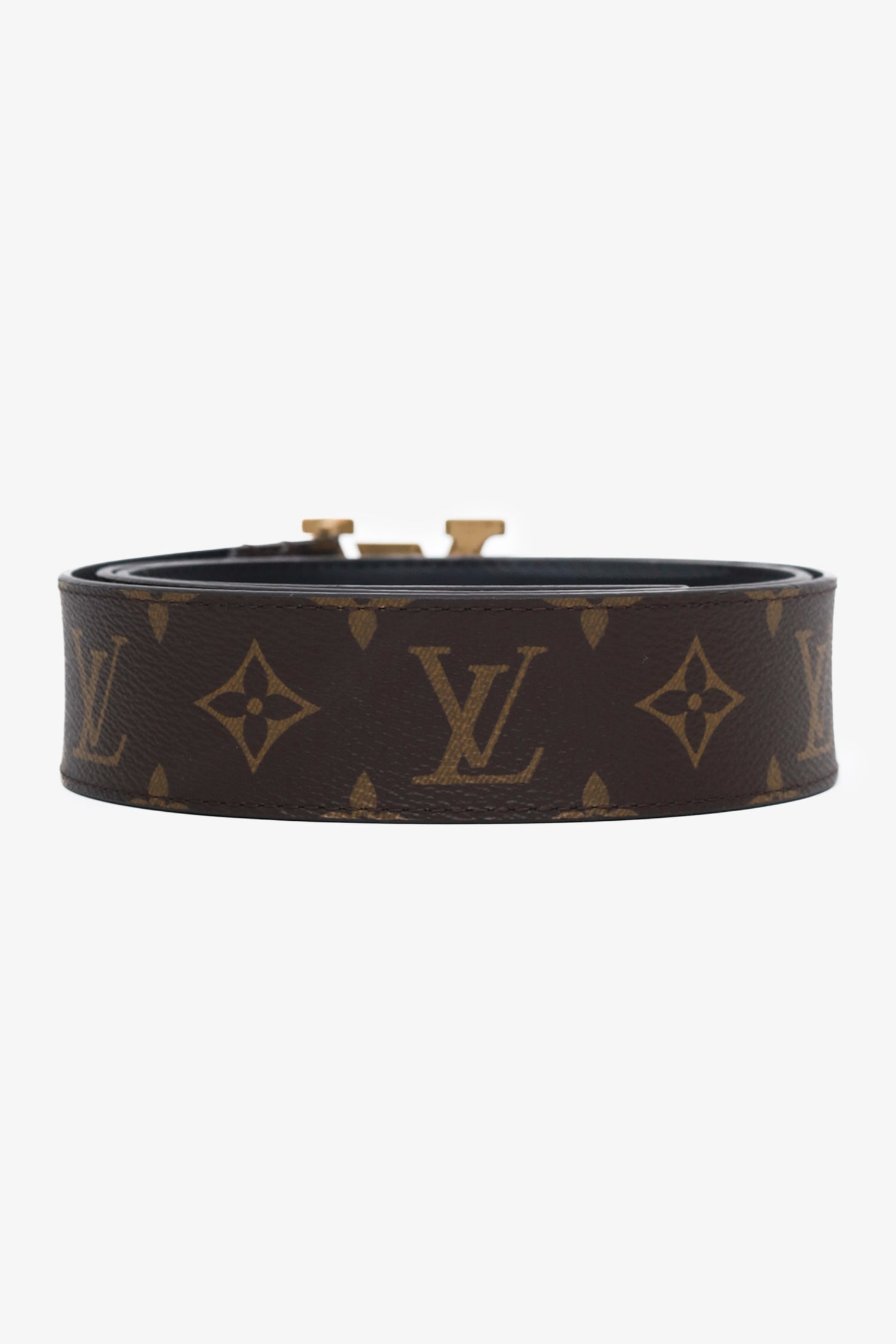 Louis Vuitton Monogram Leather LV Initiales Belt Size 95