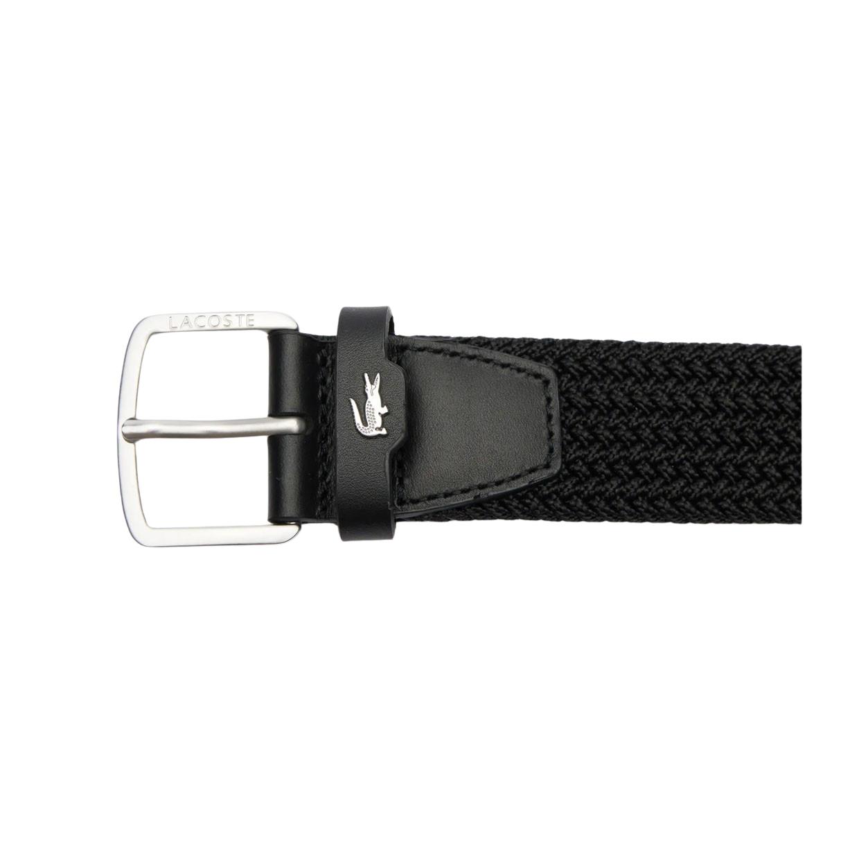Cintura Lacoste Canvas Stretch Nero