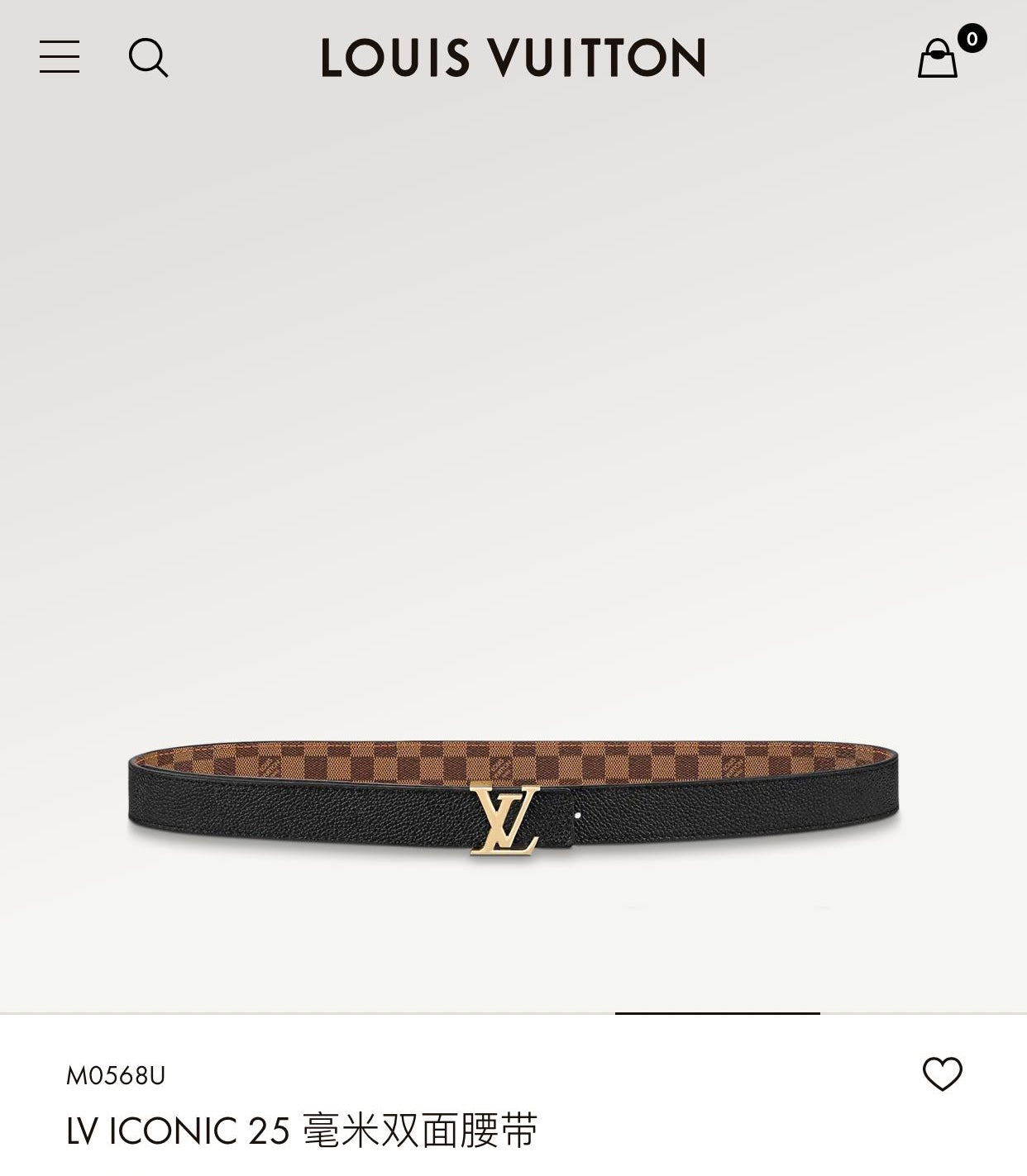 LOUIS VUITTON LV ICONIC 25 MM IN BROWN DAMIER CALFSKIN GOLD HARDWARE