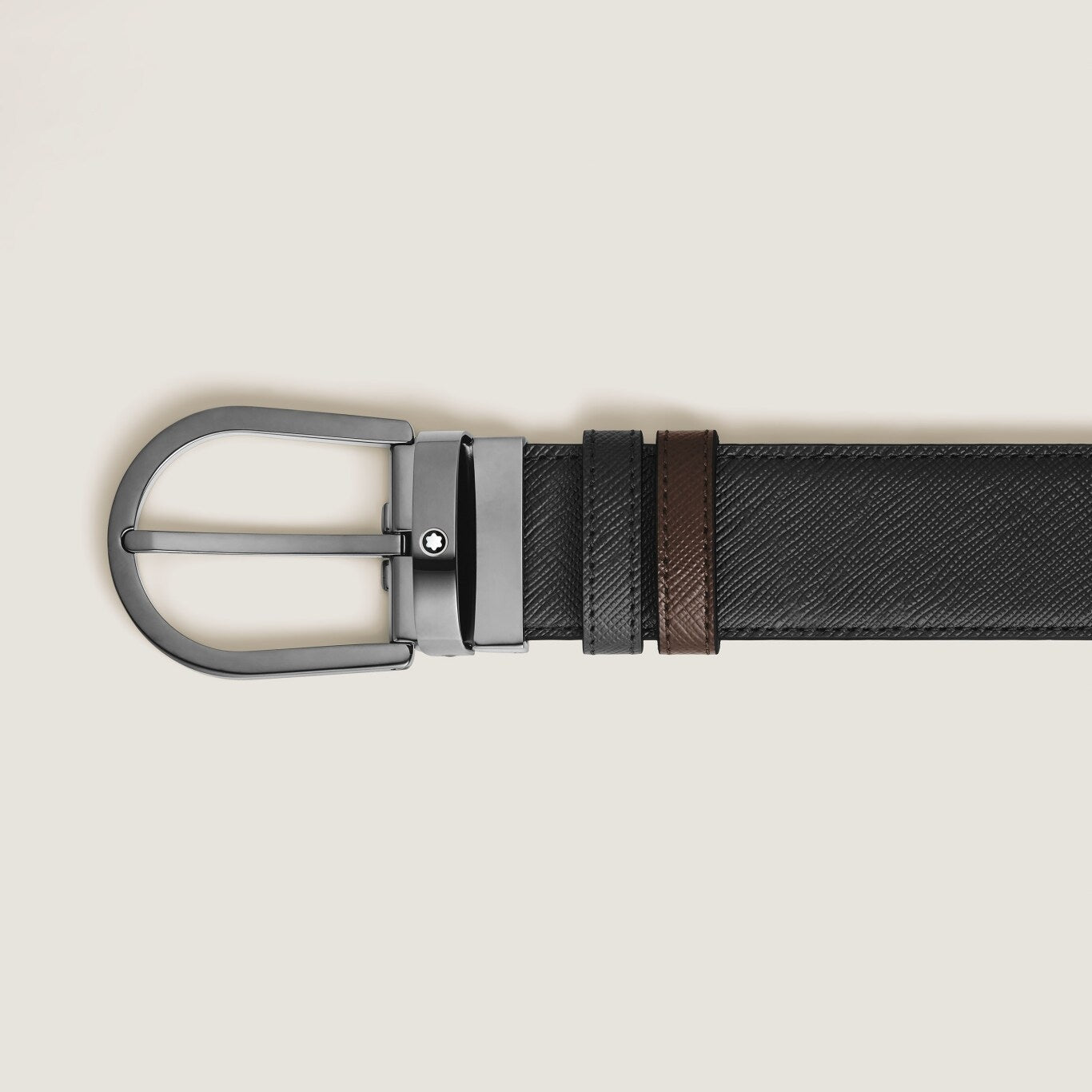 Montblanc reversible belt in black/brown Sartorial leather 35 mm 222357