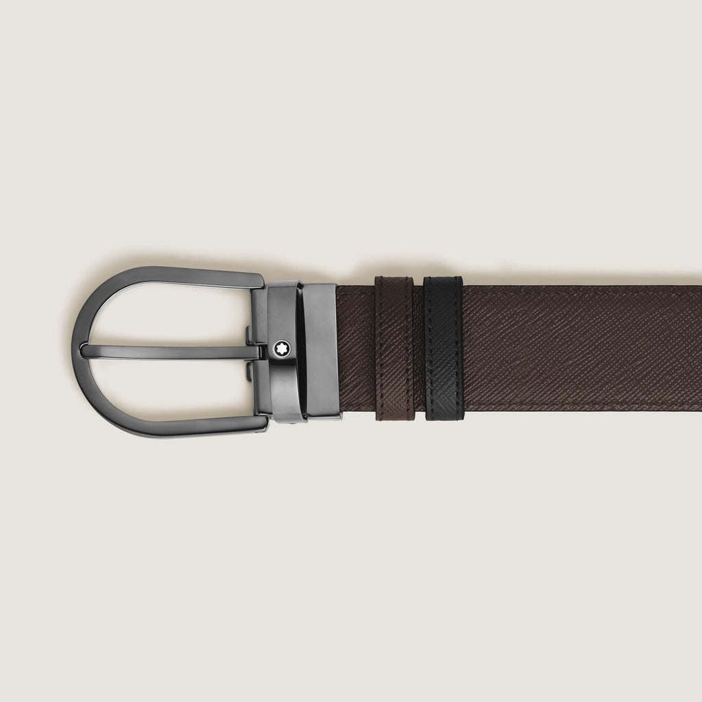Montblanc reversible belt in black/brown Sartorial leather 35 mm 222357